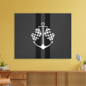 Boat Racing Nautical in Carbon Fibre Style Canvas Afdruk (Insitu (Woonkamer))