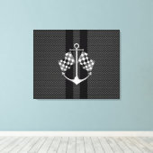 Boat Racing Nautical in Carbon Fibre Style Canvas Afdruk (Insitu (Houten vloer))