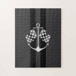 Boat Racing Nautical in Carbon Fibre Style Legpuzzel
