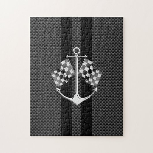 Boat Racing Nautical in Carbon Fibre Style Legpuzzel (Verticaal)