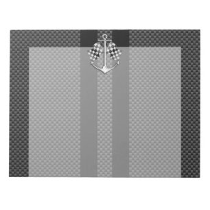 Boat Racing Nautical in Carbon Fibre Style Notitieblok
