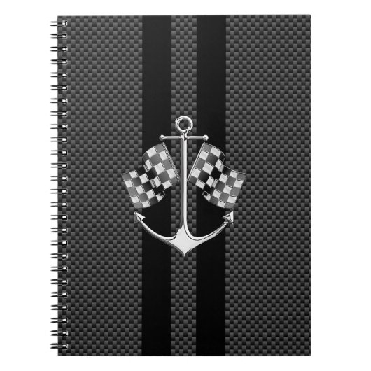Boat Racing Nautical in Carbon Fibre Style Notitieboek (Voorkant)