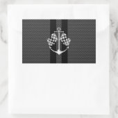 Boat Racing Nautical in Carbon Fibre Style Rechthoekige Sticker (Tas)