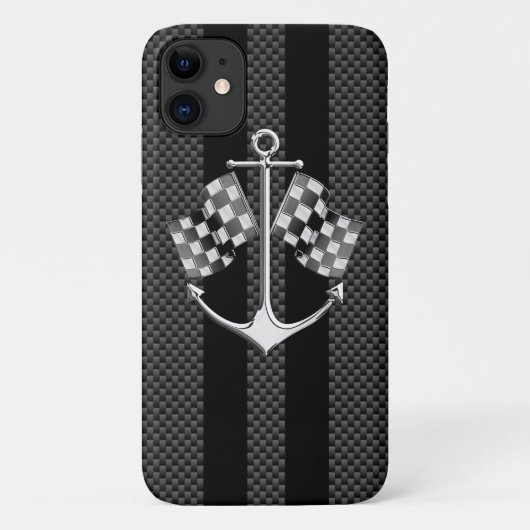 Boat Racing Nautical in koolstofstijl Case-Mate iPhone Case (Achterkant)