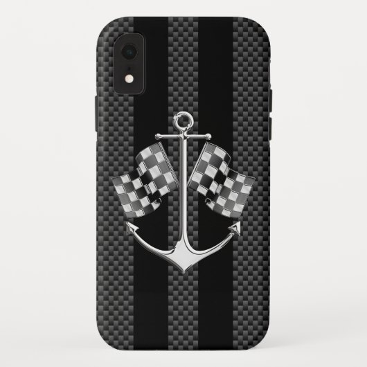 Boat Racing Nautical in koolstofstijl Case-Mate iPhone Case (Achterkant)