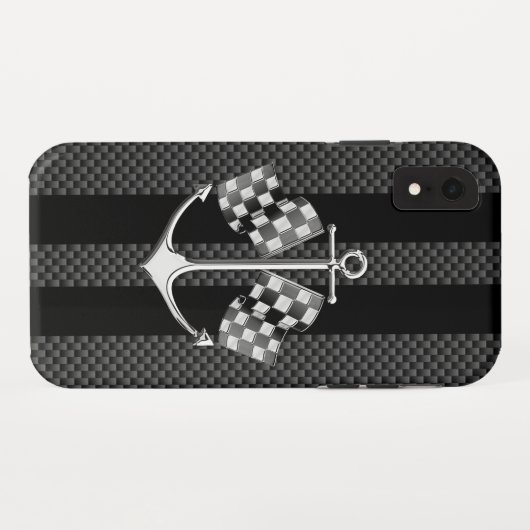 Boat Racing Nautical in koolstofstijl Case-Mate iPhone Case (Achterkant (horizontaal))