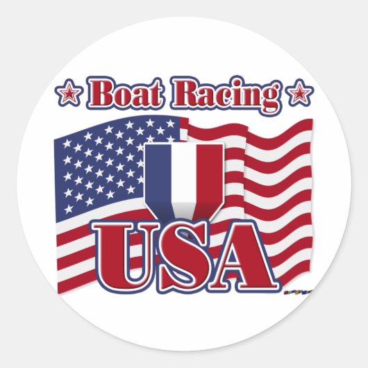 Boat Racing USA Ronde Sticker (Voorkant)