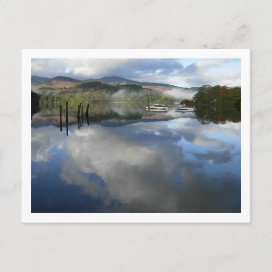 Boat Reflectie op Derwentwater Briefkaart (Voorkant)