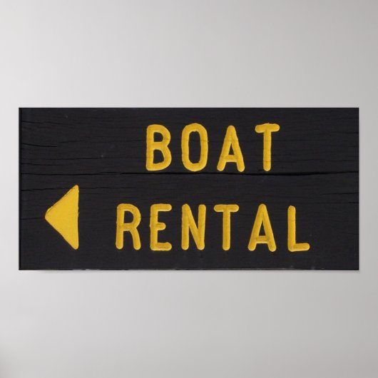 Boat Rental Wood Sign. buitendeur Poster (Voorkant)