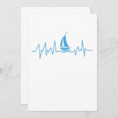 Boat Sailing Gift Heartbeat Funny Sailboat (Voorkant / Achterkant)