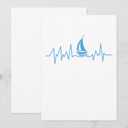 Boat Sailing Gift Heartbeat Funny Sailboat (Voorkant / Achterkant)