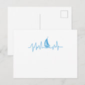 Boat Sailing Gift Heartbeat Funny Sailboat Briefkaart (Voorkant / Achterkant)