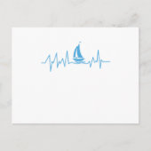 Boat Sailing Gift Heartbeat Funny Sailboat Briefkaart (Voorkant)
