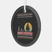 Boat Sailor Sailing Ugly Kerstmis Sailing Gift Glas Ornament (Voorkant links)