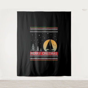 Boat Sailor Sailing Ugly Kerstmis Sailing Gift Wandkleed