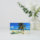 Boat Sandy Beach Caribbean Mexico Visitekaartje (Staand voorkant)