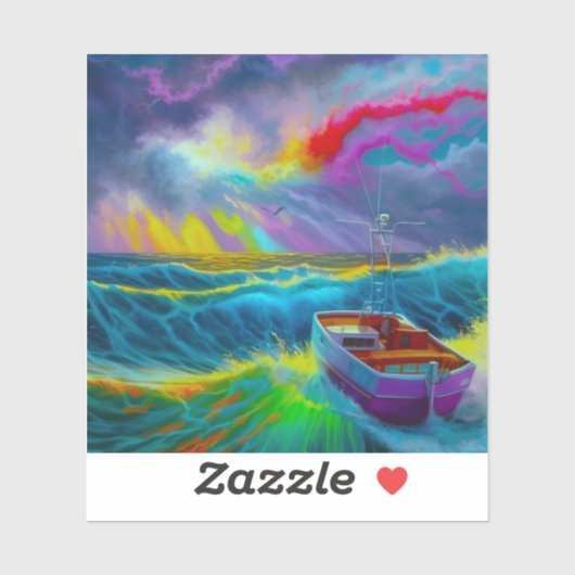 Boat Scene Sticker (Vel)