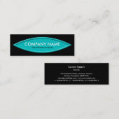 Boat Shape II - Turquoise op Black Mini Visitekaartje (Voorkant / Achterkant)