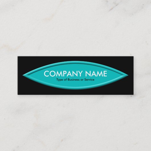 Boat Shape II - Turquoise op Black Mini Visitekaartje (Voorkant)