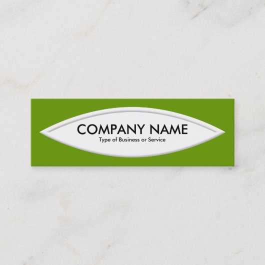 Boat Shape II - Wit op Avocado Green Mini Visitekaartje (Voorkant)