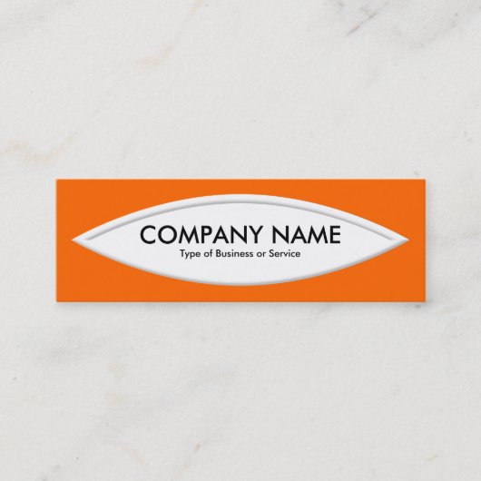 Boat Shape II - Wit op Sinaasappel Mini Visitekaartje (Voorkant)