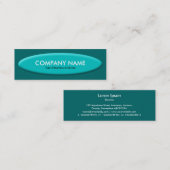 Boat Shape III - Turquoise on Moss Green Mini Visitekaartje (Voorkant / Achterkant)