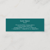 Boat Shape III - Turquoise on Moss Green Mini Visitekaartje (Achterkant)