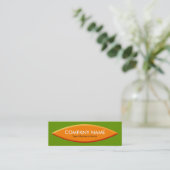 Boat Shape - Oranje met Avocado Mini Visitekaartje (Staand voorkant)