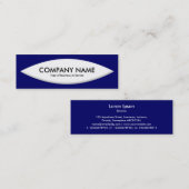 Boat Shape - White on Deep Navy Mini Visitekaartje (Voorkant / Achterkant)