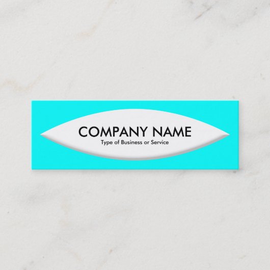 Boat Shape - White op Cyaan Mini Visitekaartje (Voorkant)