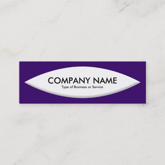 Boat Shape - White op Deep Paars Mini Visitekaartje (Voorkant)