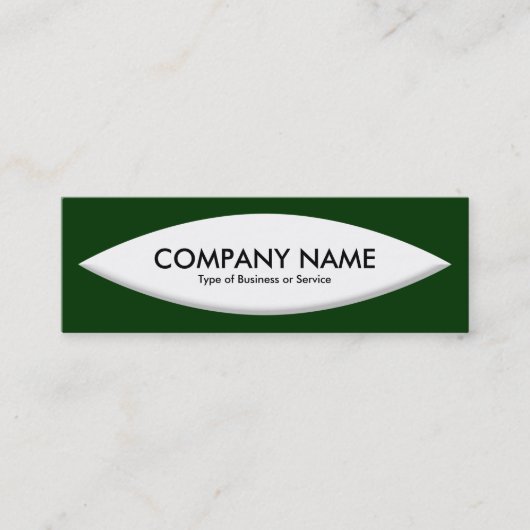 Boat Shape - Wit op Donkergroen Mini Visitekaartje (Voorkant)