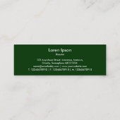 Boat Shape - Wit op Donkergroen Mini Visitekaartje (Achterkant)