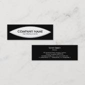 Boat Shape - wit op zwart Mini Visitekaartje (Voorkant / Achterkant)