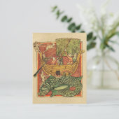 Boat Shipwrecked op een walvis Briefkaart (Staand voorkant)