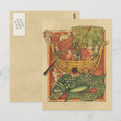 Boat Shipwrecked op een walvis Briefkaart (Voorkant / Achterkant)