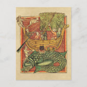 Boat Shipwrecked op een walvis Briefkaart (Voorkant)