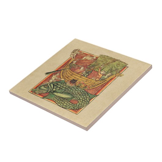 Boat Shipwrecked op een walvis Tegeltje (Zijkant)