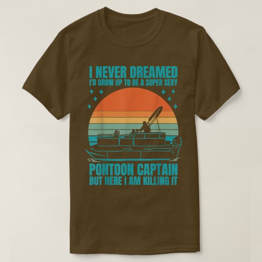 Boat Stuff Kapitein Funny Pontoon Boating Lake Shi T-shirt (Design voorkant)