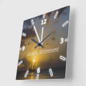 Boat, Sunset, Zee Vierkante Klok (Hoek)