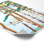 Boat Through Trees Japans Woodblock Art Ukiyo-E Poster (Hoek)