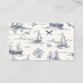 Boat Toile Nautisch Baby shower Boeken voor Baby Informatiekaartje (Achterkant)