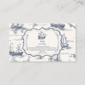 Boat Toile Nautisch Baby shower Boeken voor Baby Informatiekaartje (Voorkant)