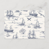 Boat Toile Nautisch Baby shower Diapper Raffle Informatiekaartje (Achterkant)