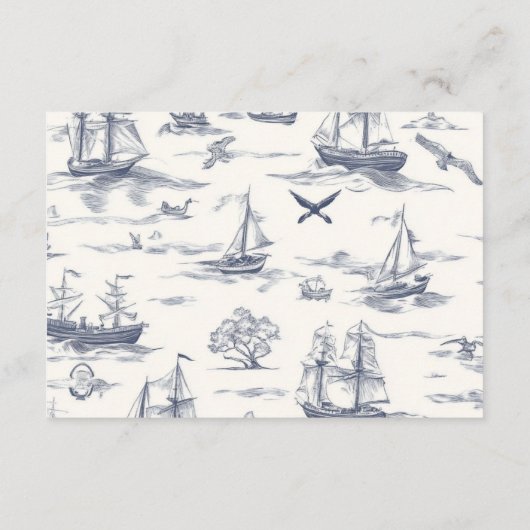 Boat Toile Nautisch Baby shower Diapper Raffle Informatiekaartje (Achterkant)