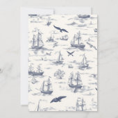 Boat Toile Nautisch Baby shower Kaart (Achterkant)