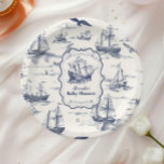 Boat Toile Nautisch Baby shower Papieren Bordje<br><div class="desc">Breng een vleugje elegantie aan uw baby shower dineren ervaring met onze Toile Nautical Baby shower Paper Borden. Deze borden zijn ontworpen met ingewikkelde nautische thema's en combineren stijl en gemak, waardoor ze de perfecte aanvulling zijn op uw maritieme feest. Perfect voor: Coördinatie met Toile Nautical Baby shower servetten, kopjes...</div>