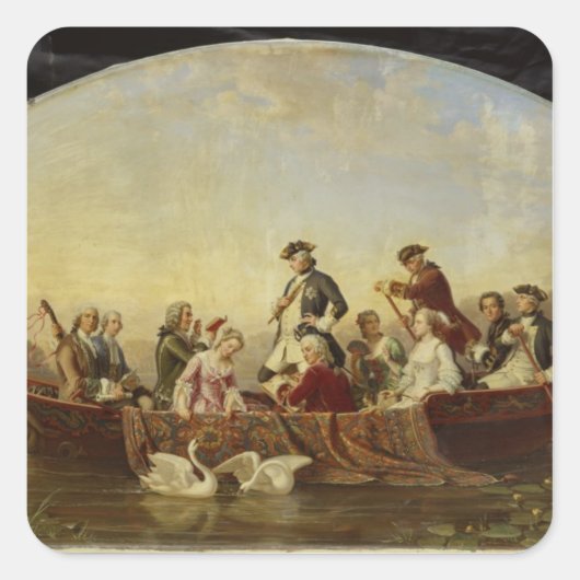 Boat Trip in Rheinsberg Vierkante Sticker (Voorkant)