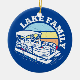 Boat van het Boating Weekend Lake Family Summer Keramisch Ornament