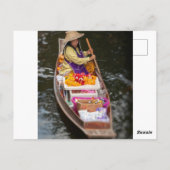 Boat-verkoper, drijvende markt Damnoen Saduak Briefkaart (Achterkant)